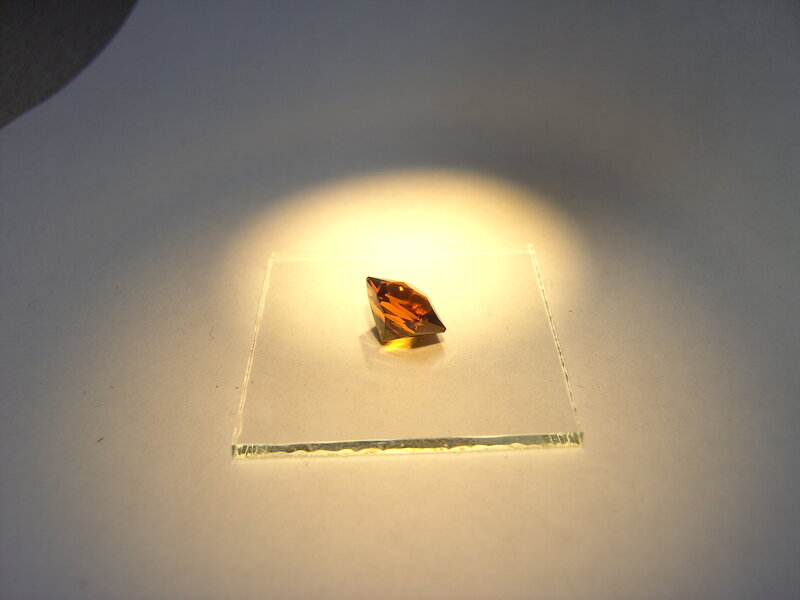 Faceted amber gemstone