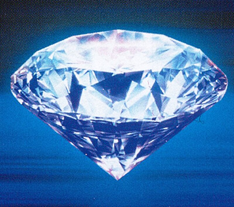 Faceted Diamond Gemstone — Blue