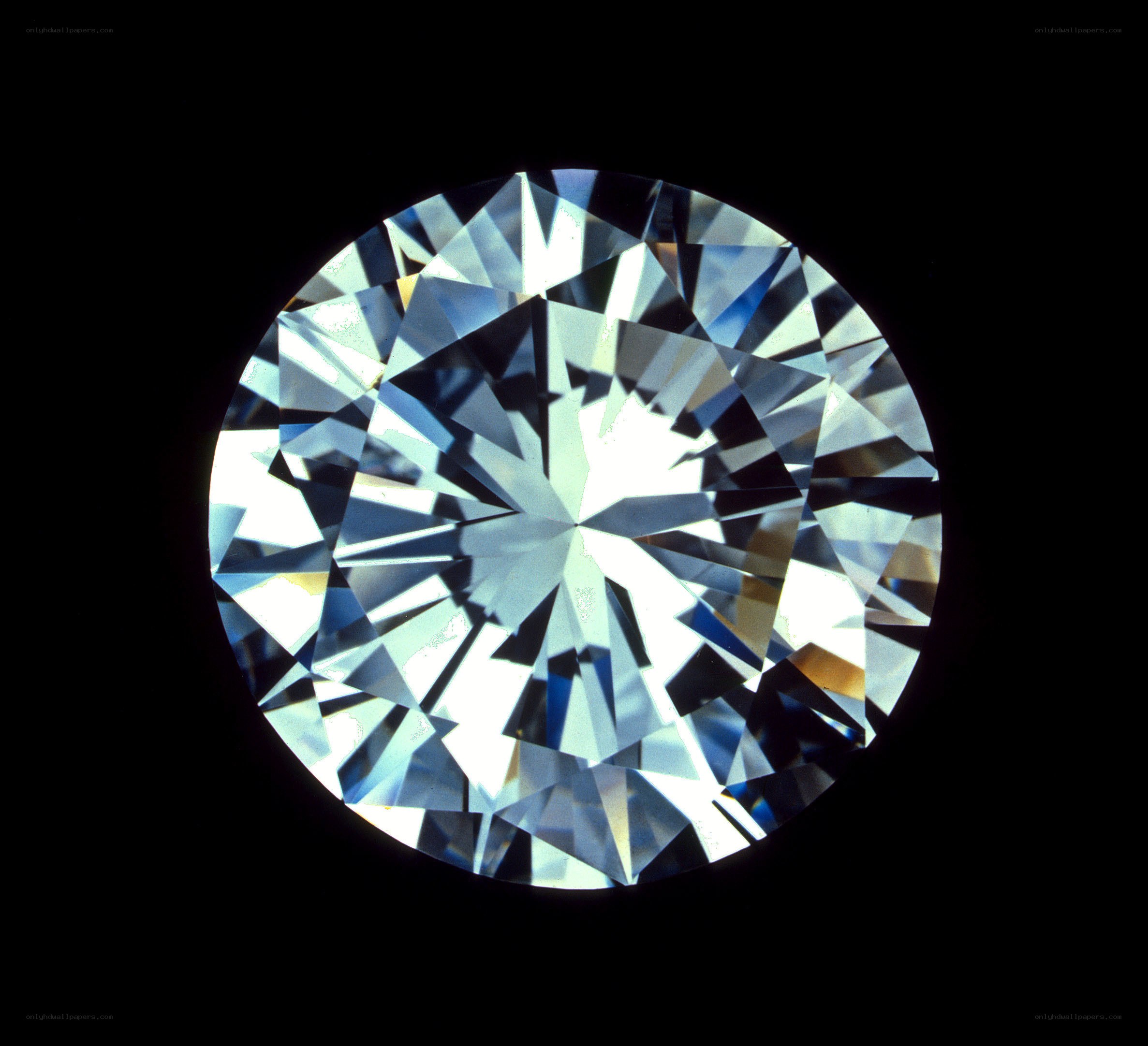 Faceted diamond under magnification