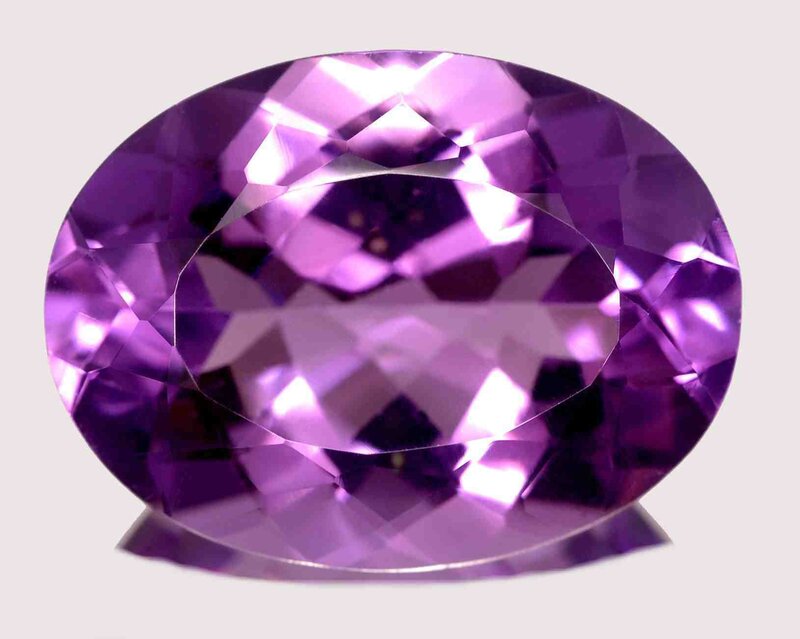 Faceted purple amethyst gemstone