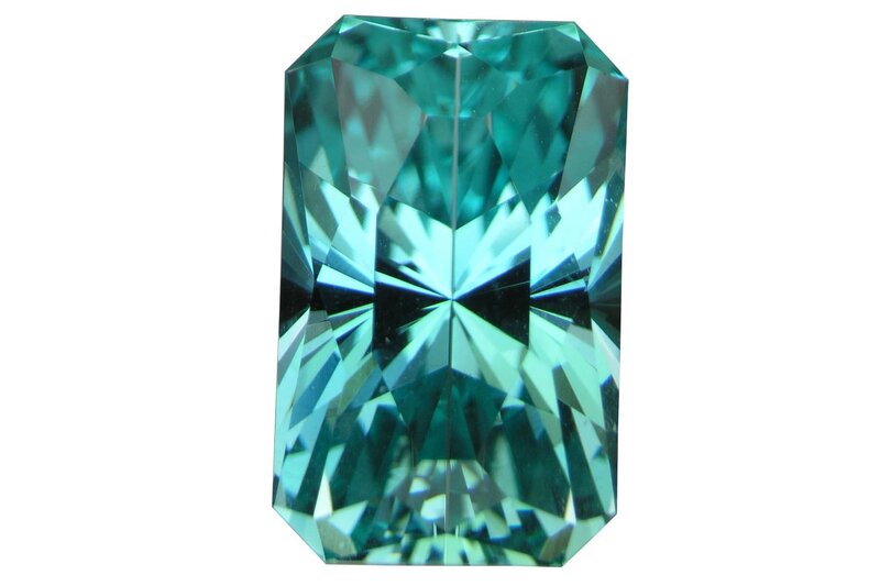 faceted teal gemstone