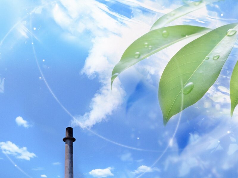 Factory Chimney and Leaves