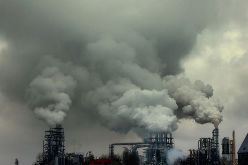 Factory emitting smoke
