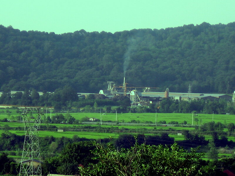Factory in a green valley