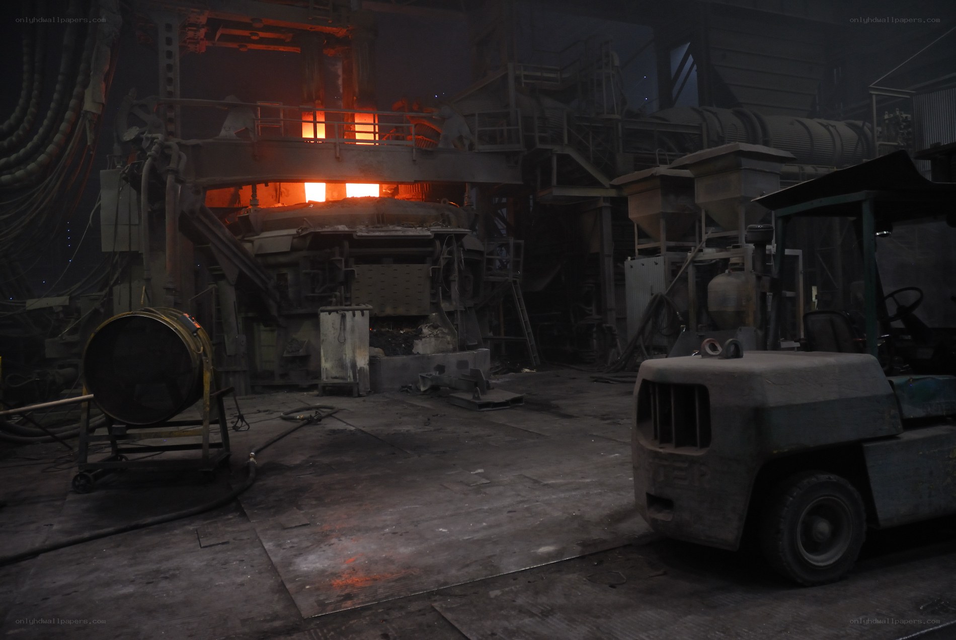 Factory with molten metal