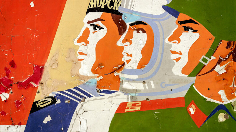 Faded Soviet Propaganda Mural