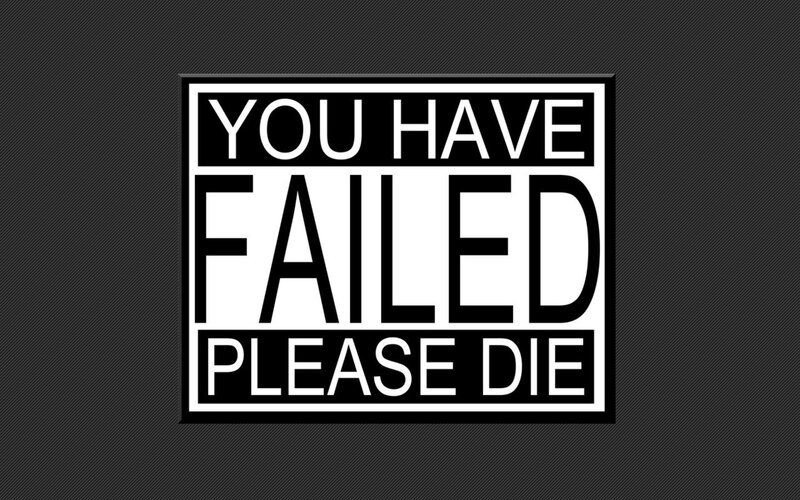 Failed Please Die sign