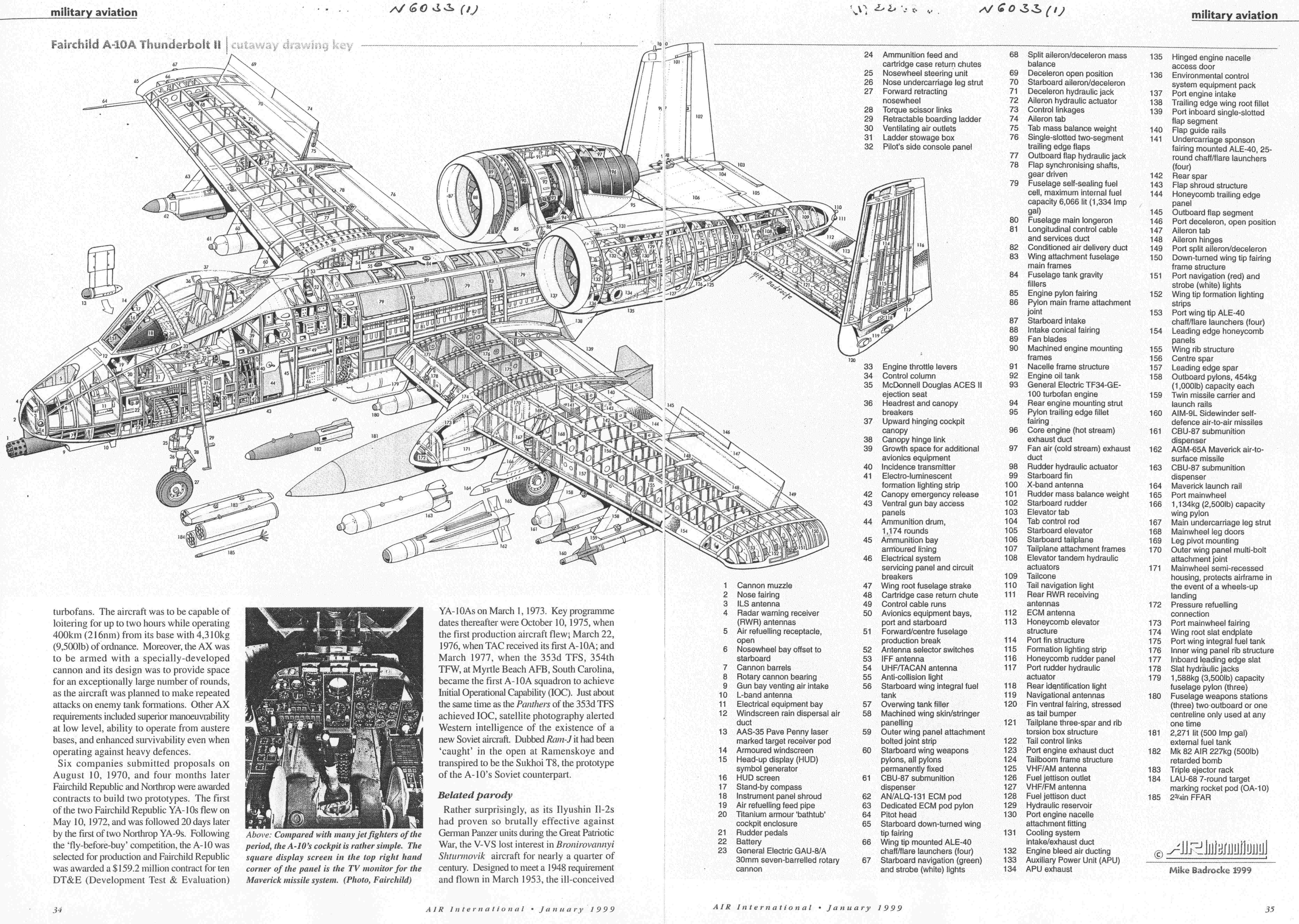Fairchild A-10A Thunderbolt II cutaway
