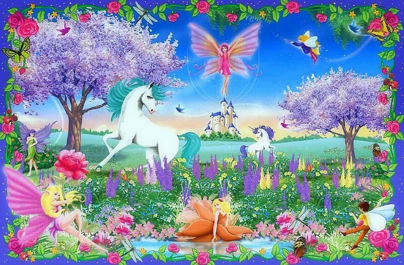 Fairies and Unicorns in Garden