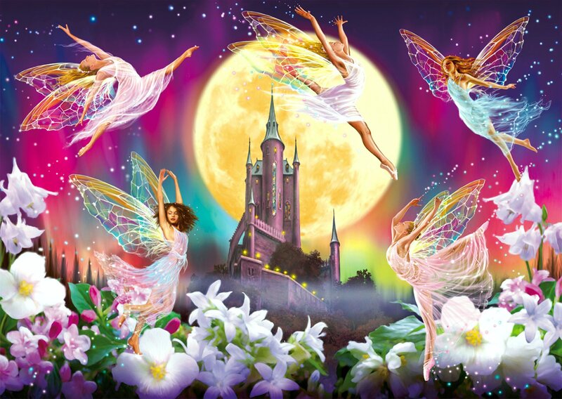 Fairies Flying Around Castle
