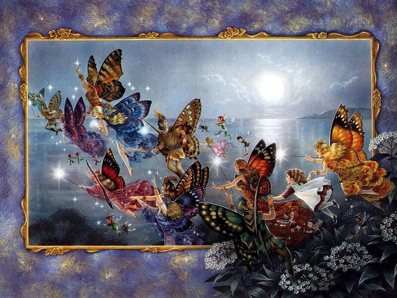 fairies flying over the sea