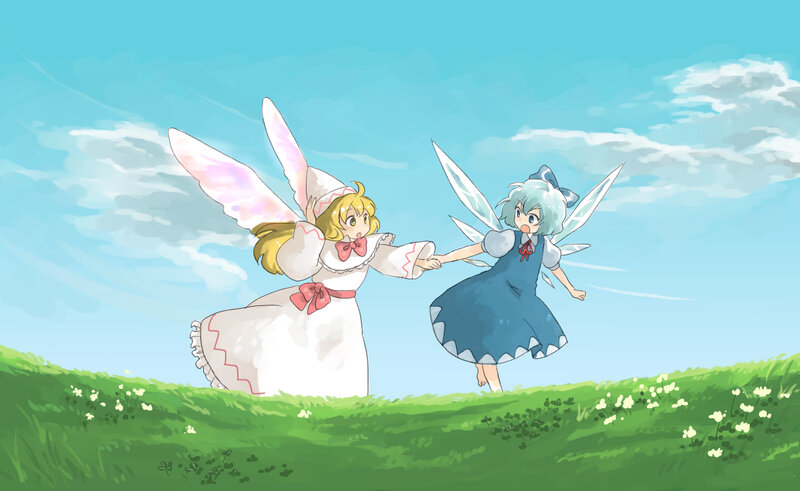 fairies holding hands in a field