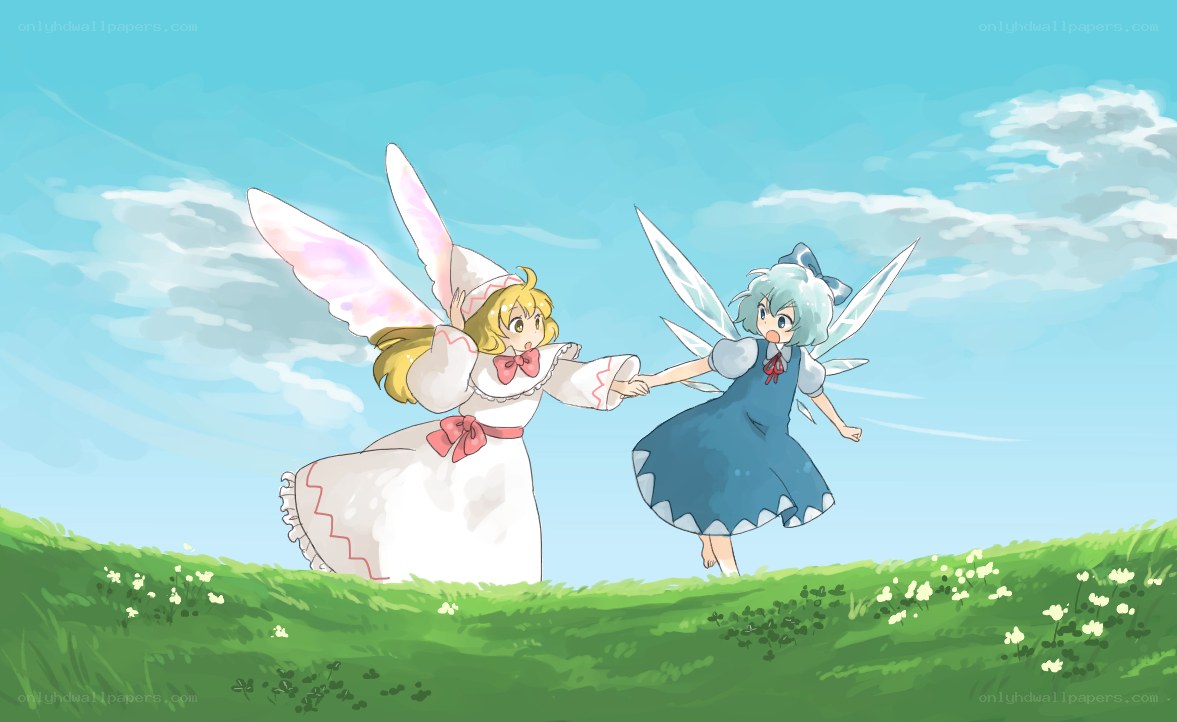 fairies holding hands in a field