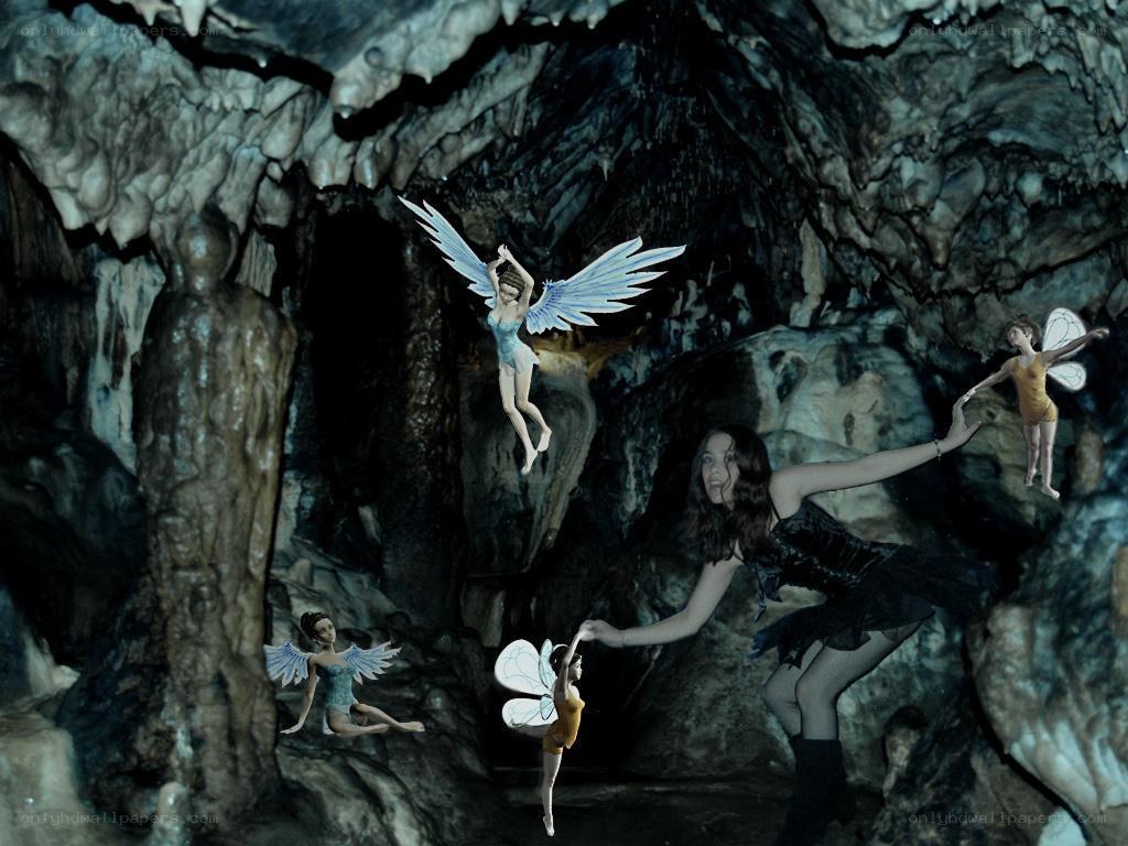 fairies in a dark cave