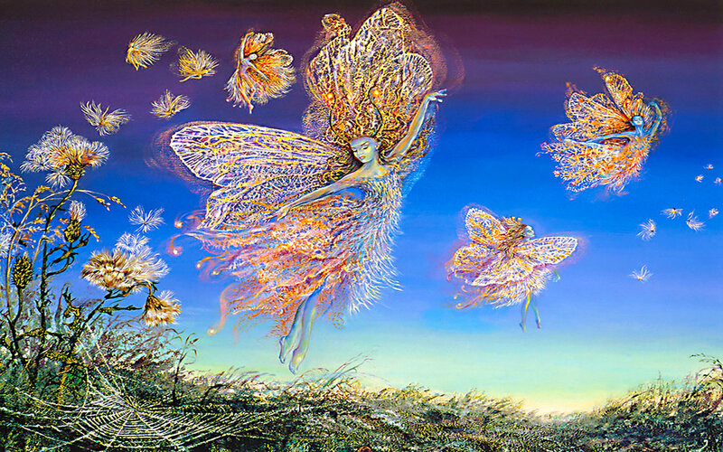 Fairies in a dreamy sky