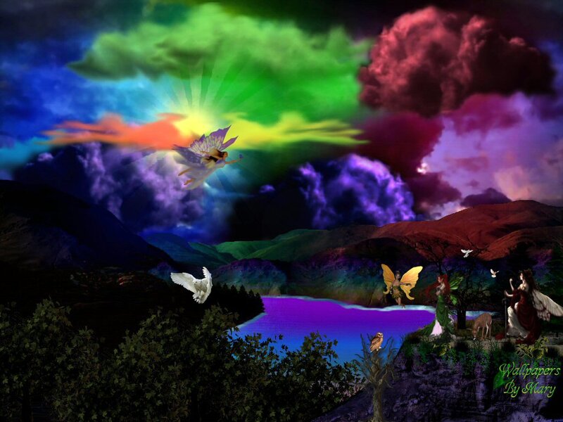 Fairies in a Fantasy Landscape