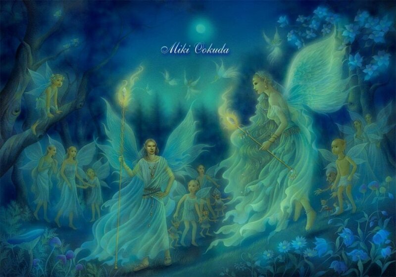 Fairies in a Forest — Blue, Serene