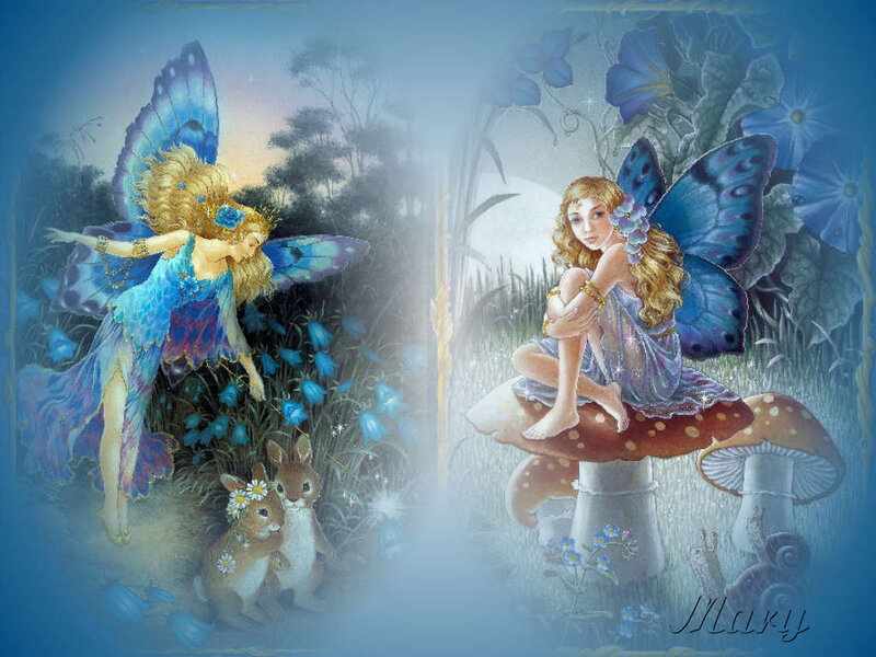 Fairies in a Forest — Blue