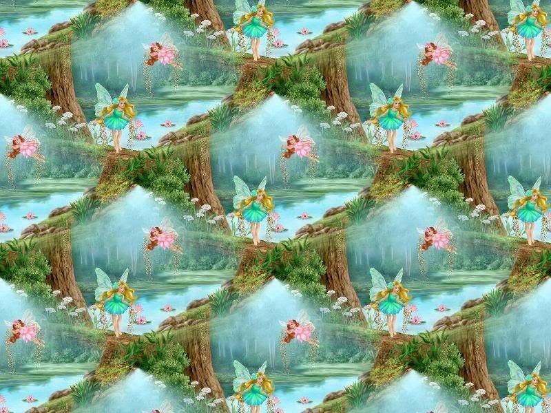 Fairies in a Forest — Green, Serene, Illustration