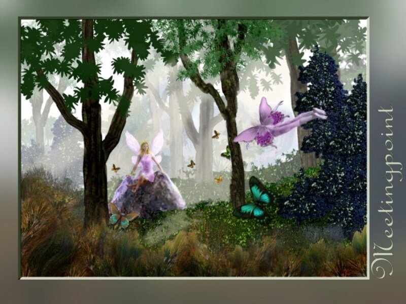 Fairies in a Forest — Green, Serene