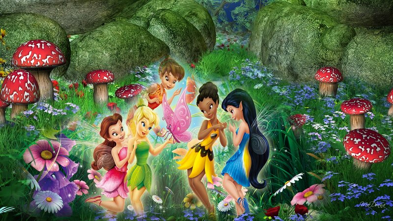 Fairies in a Forest — Green, Whimsical, Afternoon