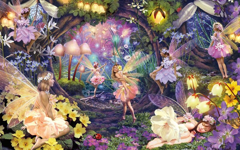 Fairies in a Forest — Purple, Magical