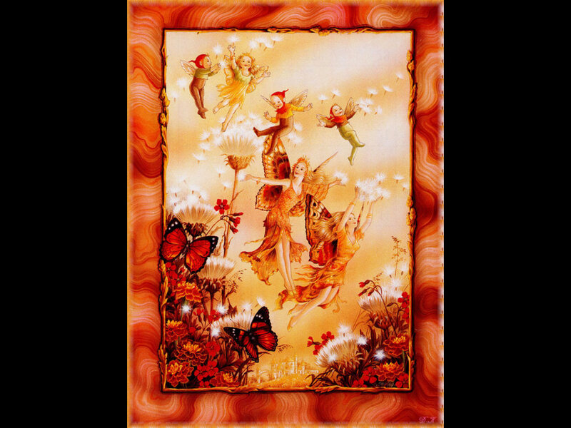 Fairies in a Garden — Orange