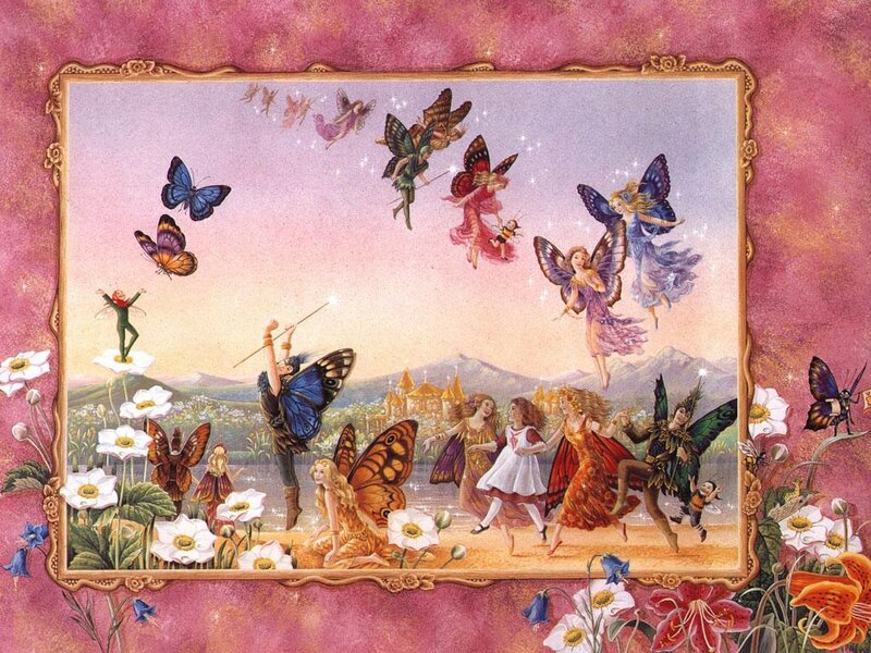Fairies in a Garden — Pink