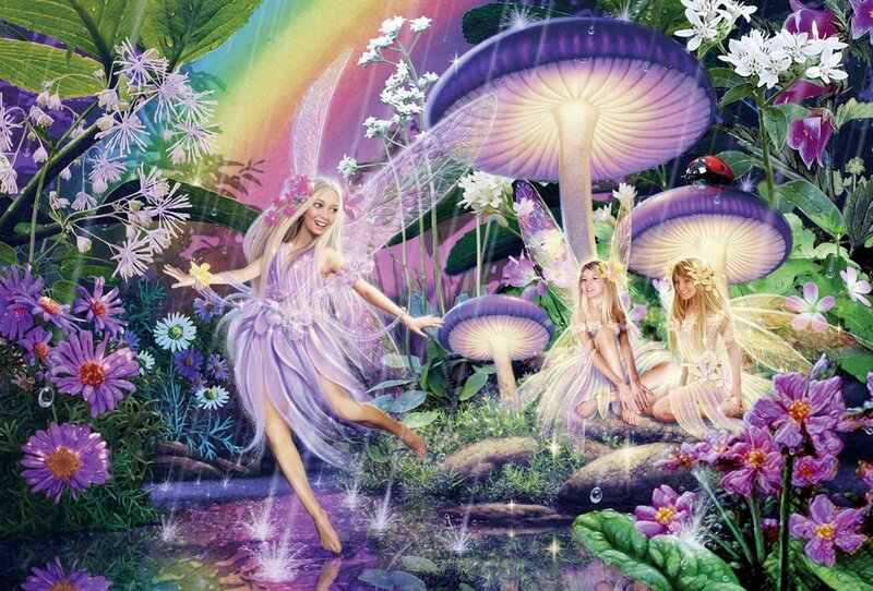 Fairies in a Garden — Purple