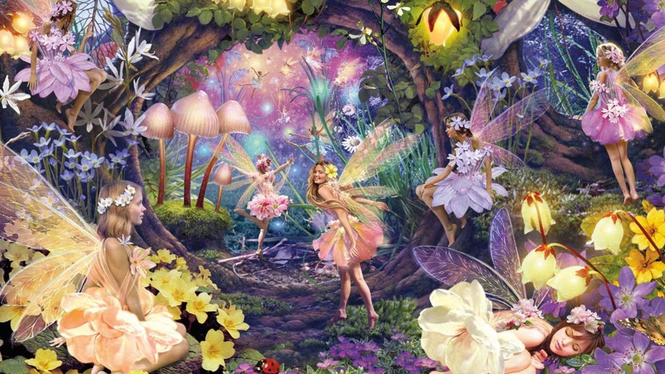 fairies in a magical forest