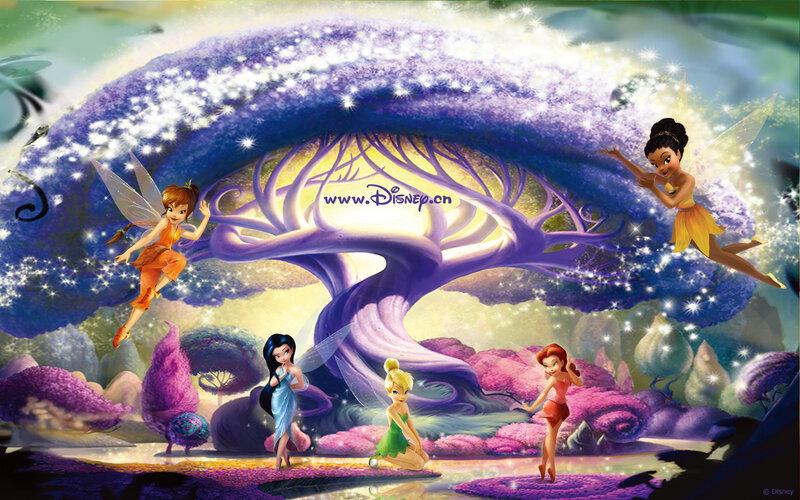 Fairies in a Magical Forest — Purple, Night