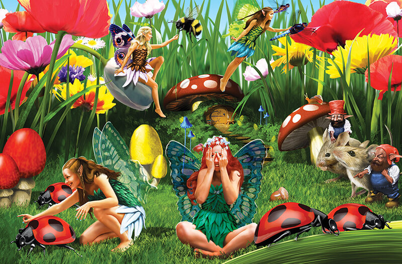 Fairies in a Meadow — Green