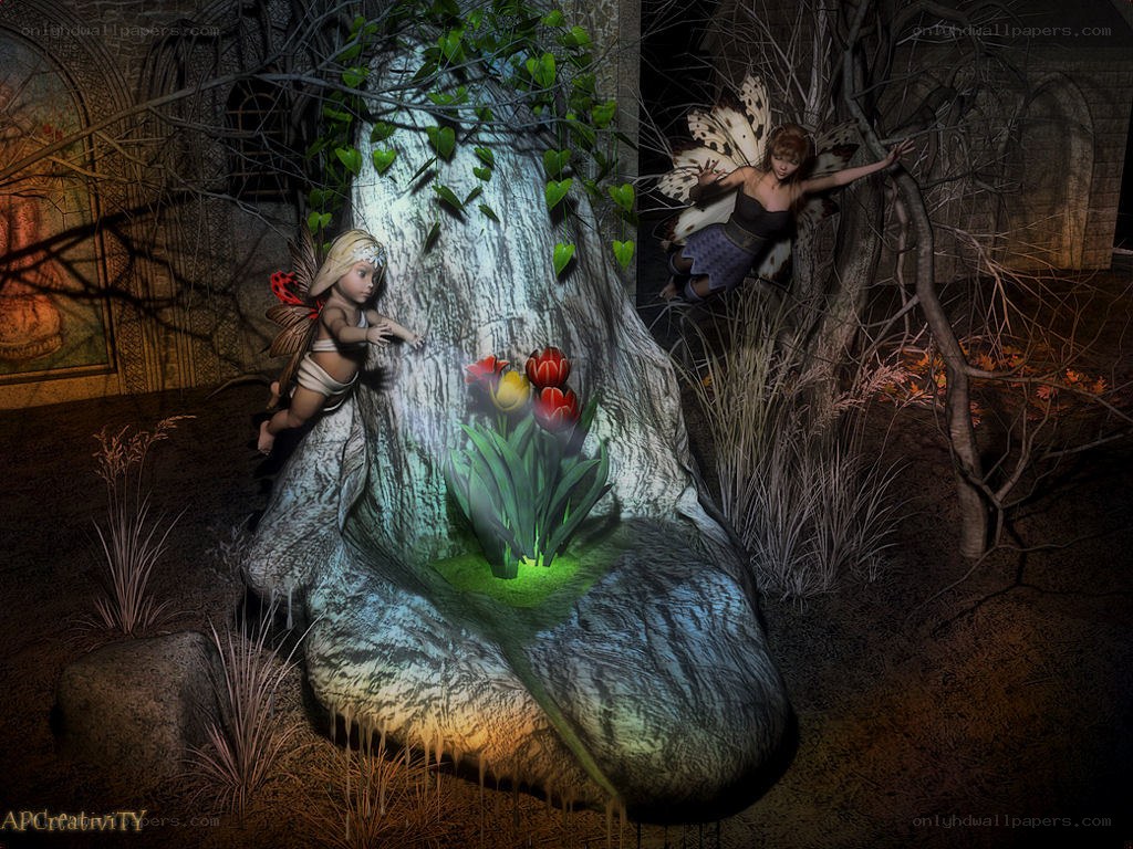 fairies in a mystical forest