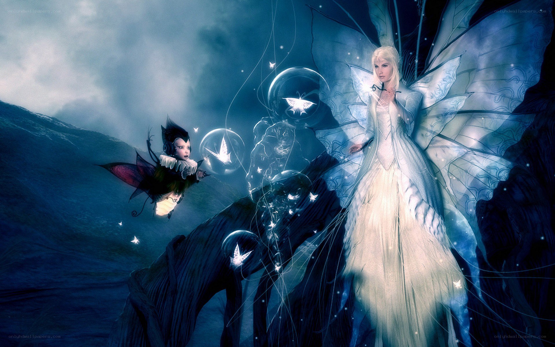 fairies in a mystical landscape