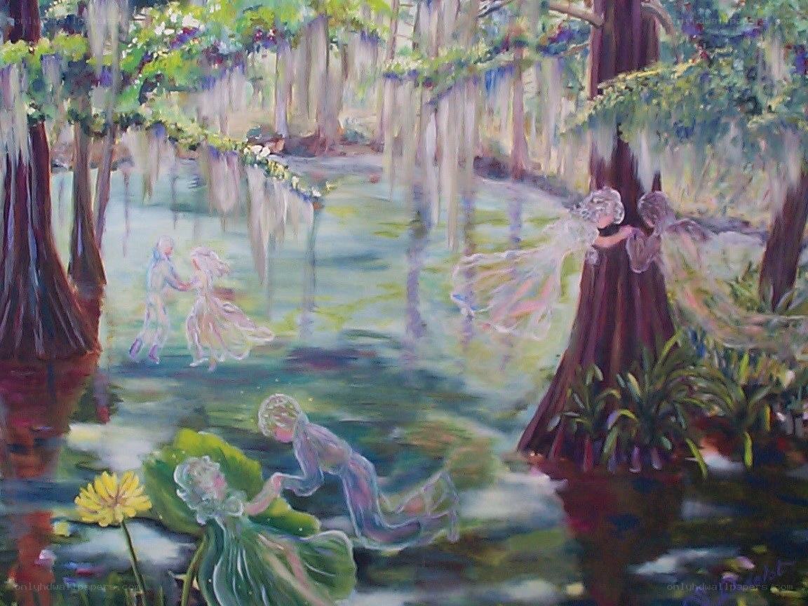 Fairies in a swamp forest