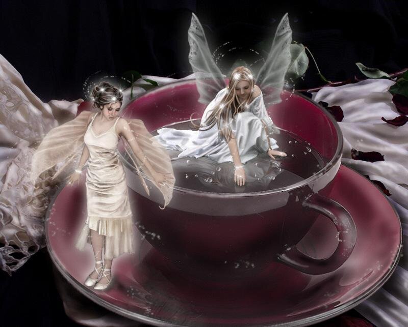 fairies in a tea cup