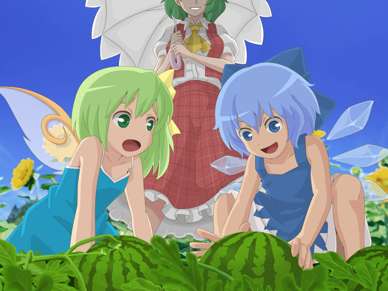 fairies in a watermelon patch