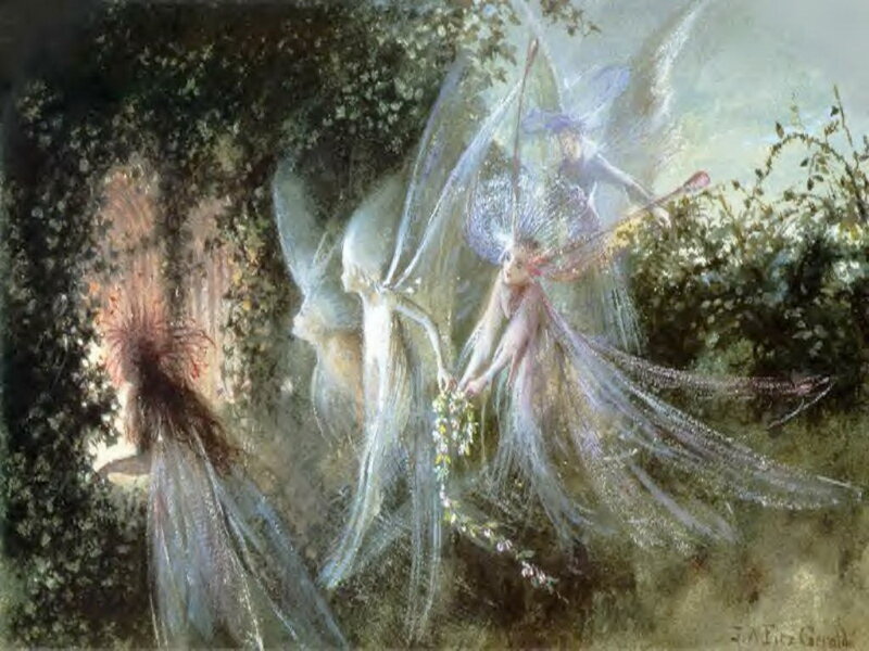 Fairies in Forest — Green, Ethereal