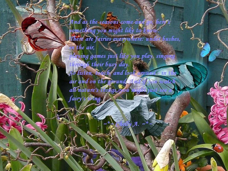 Fairies in Garden — Green