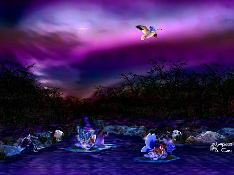 Fairies on Lotus Flowers