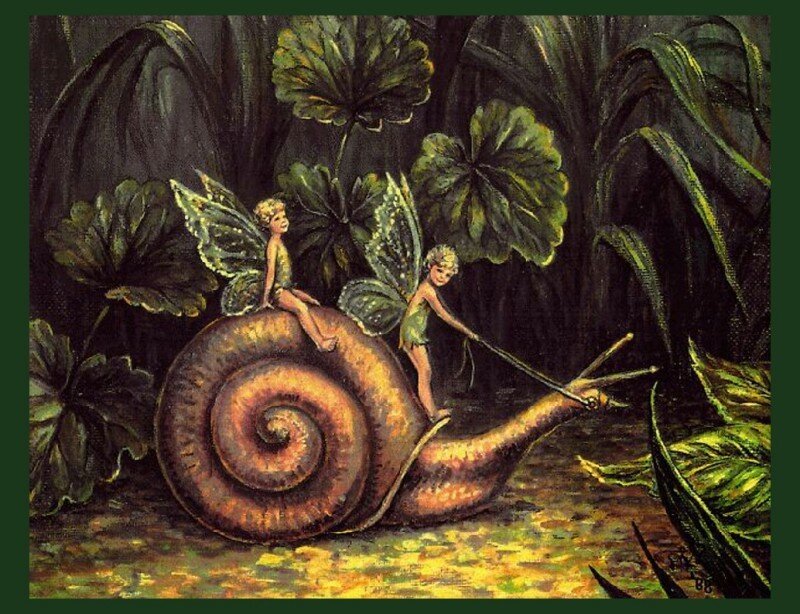 Fairies Riding Snail