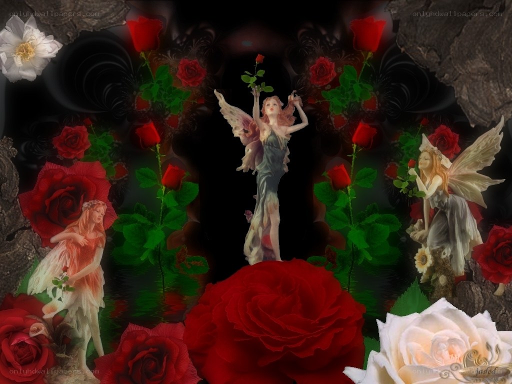 fairies with red roses