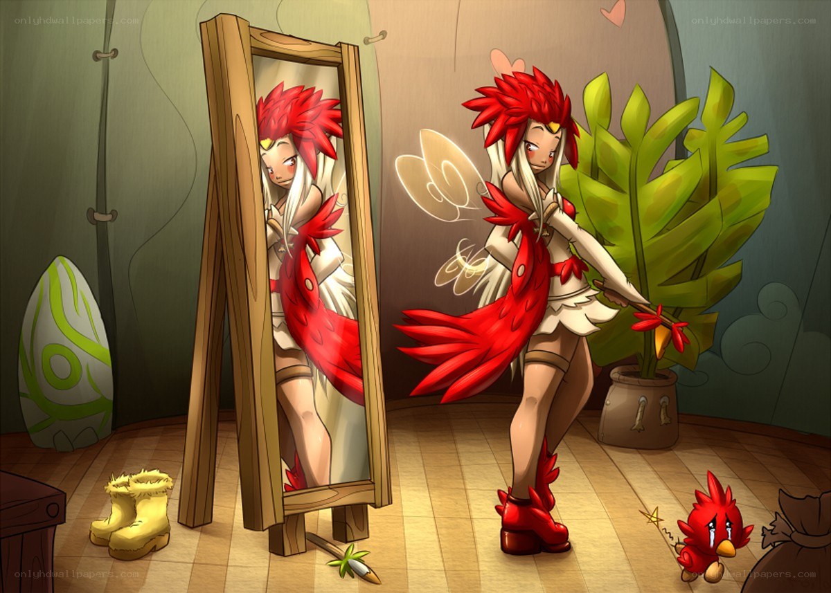 fairy admiring her reflection