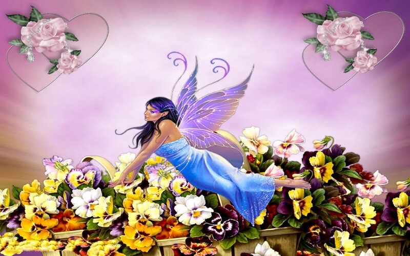 fairy among flowers