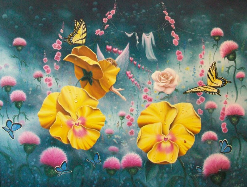 Fairy Among Flowers — Yellow
