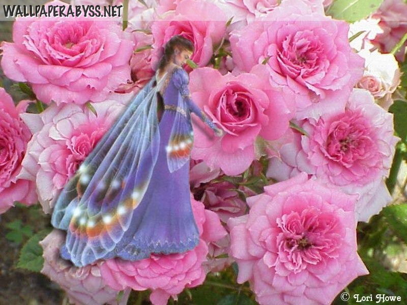 Fairy Among Pink Roses — Serene