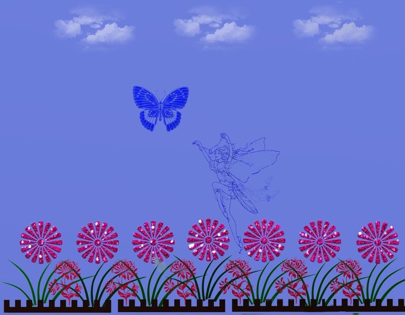 fairy and butterfly in garden