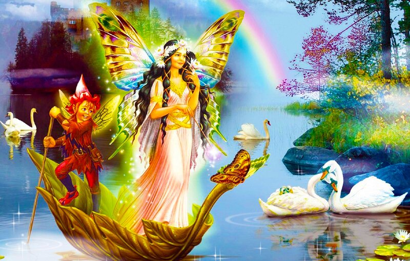 Fairy and Elf in Boat