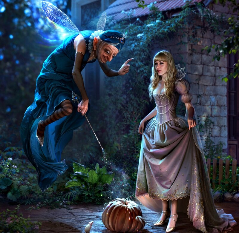 Fairy and Princess in Garden