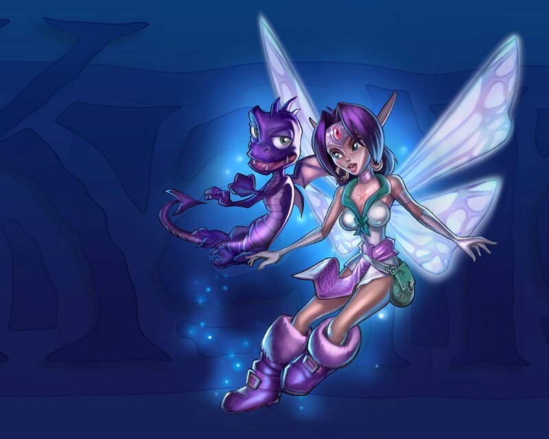 fairy and purple dragon companion